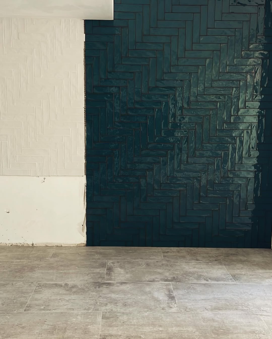 Polished concrete tiles and ceramics